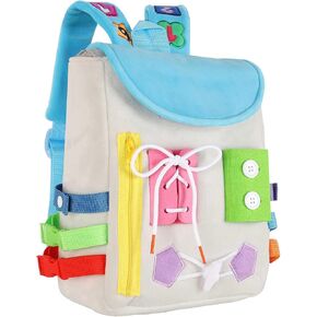 Busy Board - Toddler Backpack with Buckles and Learning Activity Toys - Develop Fine Motor Skills and Basic Life Skills - Learn to Tie Shoes - Children's Travel Toy in Saudi Arabia