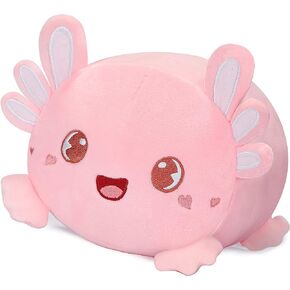 AIXINI Cute Pink Axolotl Plush Pillow 8" Luminous Salamander Axolotl Stuffed Animal, Soft Kawaii Plushies Hugging Plush Squishy Pillow Toy Gifts for Kids Bedding Sleeping
