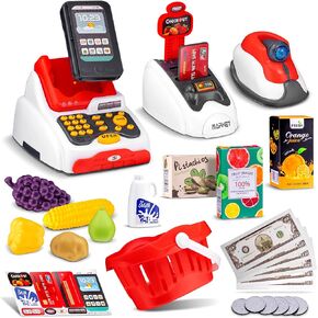 Smart Novelty, Kids Register Scanner and Credit Card Machine Battery-Operated- Realistic Sounds, LED Light, Play Money and Play Food Age 3 and Above in Kuwait