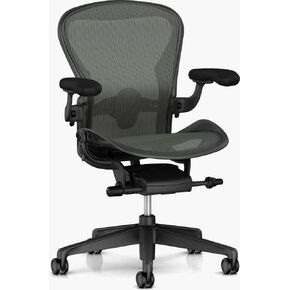 Heгman MiIIeг Aeron V2 Chair (Remastered) Fully Loaded with Lumbar Support, Graphite/Carbon, Size B (Open Box)