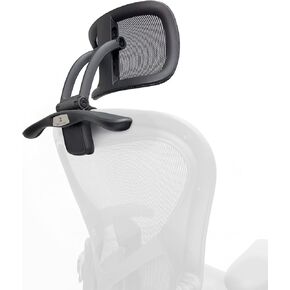 Headrest for Office Chair Headrest Attachment Compatible with Herman Miller Aeron Remastered - Fully Adjustable Height & Tilt, Removable Coat Hanger - Black Frame, Black ONYXMesh