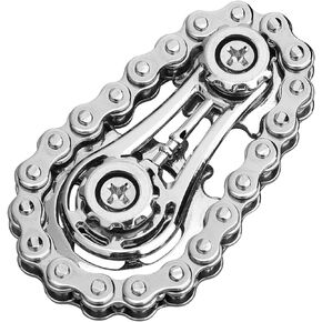 Fidget Sprockets Hand Roller for Kids Adults, Cool Gear Finger Fidget Spinner Toys Metal for Boys Age 4-12 Years Old, Sensory Bike Chain Gear EDC Novelty Toy Gift Pirze for Anxiety Relieve Autism