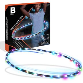 BLACK SERIES 36" Light-Up Hula Hoop, LED Glow, Perfect Size for Kids Or Adults, On/Off Switch, Fitness & Exercise Toy, Indoor & Outdoor Playground Game, Age 8+ in Kuwait