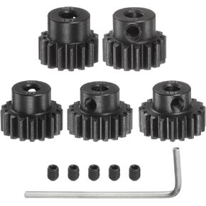 uxcell M1 Pinion Gear Set 5mm Shaft 15T 16T 17T 18T 19T Motor Gears Hardened Steel Spur Pinion Gear with Step for RC Car (5pcs) in Saudi Arabia