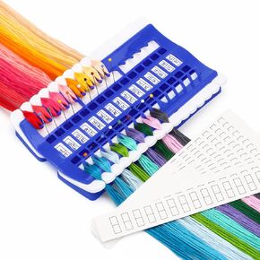 50 Positions Floss Organizer Embroidery Shelf, Luxiv Thread Organizers for Cross Stitch Embroidery Thread Holder with 15Pcs Replaceable Paper Card Sewing Needle, Embroidery Floss Organizer