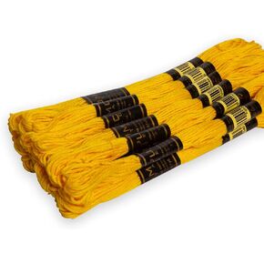 Pack of 12 Black Premium Embroidery Thread | 100% Egyptian Cotton Premium Skeins | Cross Stitch Embroidery Floss | Oeko TEX Certified Stranded Cotton | Ideal for Arts & Crafts (Black-12)