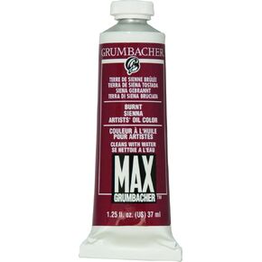 طلاء زيتي Grumbacher Max Water Miscible، 37 مل/1.25 أونصة، برتقالي كادميوم