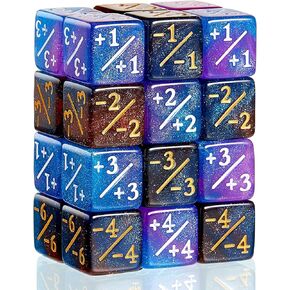 24 Pieces Dice Counters Token Dice D6 Gaming Dice Cube Loyalty Counter Magic Dice Compatible with Card Gaming Accessory, 2 Styles