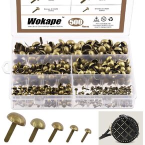 Paper Fasteners Brads Round Fasteners (Bronze) - 500Pcs 5 Sizes Mushroom Head Round Paper Fasteners Metal Brads Decorative Brads in Kuwait