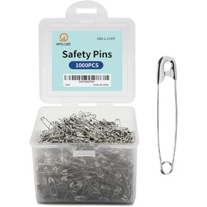 500Pcs Safety Pins Assorted, 1.5 Inch Rust-Resistant Steel Wire Silver Sewing Safety Pins for Clothes, Large Safety Pins 1.5 Inch Bulk for Clothes Crafts Use
