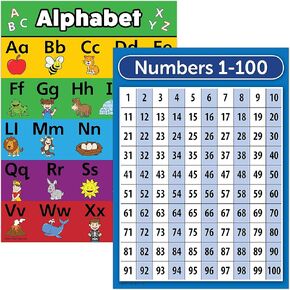 مجموعة لوحات الرسم البياني للملصقات الأبجدية والأرقام من Palace Learning 1-100 (18 × 24) in Kuwait