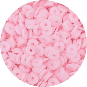 Bundooraking-2000pcs Beige Clay Beads (6mm),Clay Beads for Jewelry Making,Heishi Beads,Clay Beads for Bracelets Making,Necklace Earring Accessories for Crafts.