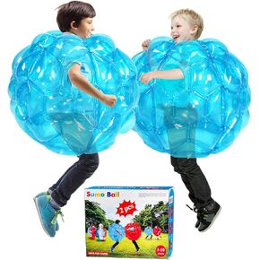 2 Pack-bumpers, bounce ball for Kids, sumo/grass ball for child outdoor team gaming play for 3-12 ages (60 cm, blue+red)