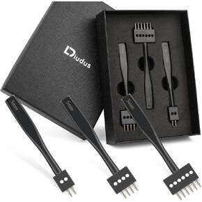DIUDUS 2/4/6 Prong Punch، أداة ثقب شوكة من الجلد الأسود، خرامة خياطة جلد 4 مم، ثقب دائري شوكة خياطة لكمة للحرف الجلدية