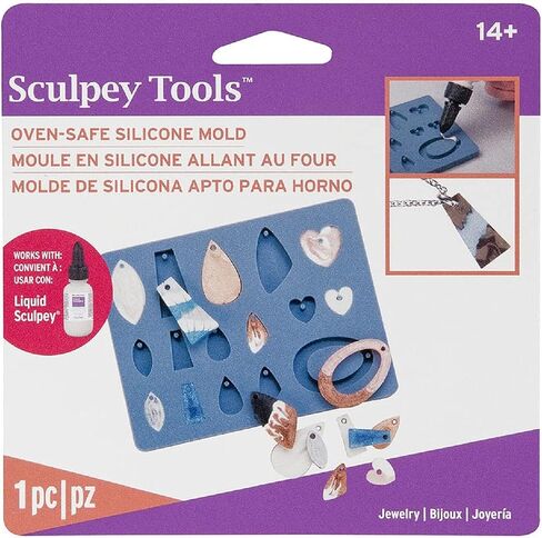 Sculpey Tools Flexible Oven Safe Silicone Jewelry Mold is the Great jewelry tool for earrings, necklaces and bracelets. Use with oven bake clay, Liquid Sculpey and resin. in Saudi Arabia