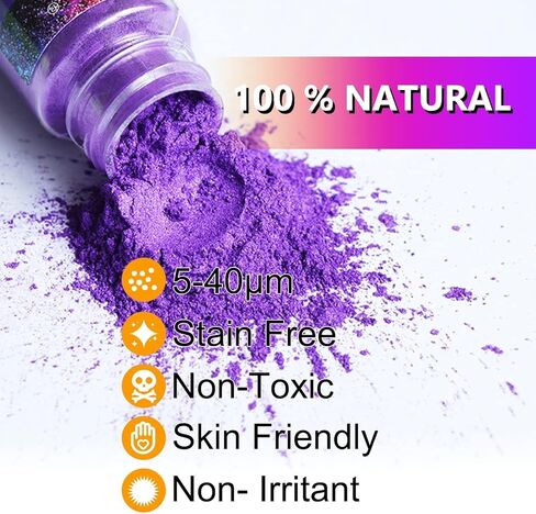 Mica Powder - 28 Colors Mica Powder for Epoxy Resin, ERCorArt Pearlescent Pigment Powder for Soap Making, Candle Making, Bath Bomb, Lip Gloss, Eye Shadow, Nail Polish, DIY Crafts Supplies - 0.18oz in Kuwait