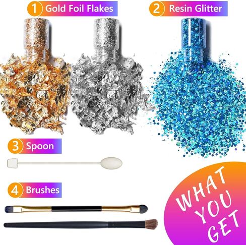 Mica Powder - 28 Colors Mica Powder for Epoxy Resin, ERCorArt Pearlescent Pigment Powder for Soap Making, Candle Making, Bath Bomb, Lip Gloss, Eye Shadow, Nail Polish, DIY Crafts Supplies - 0.18oz in Kuwait