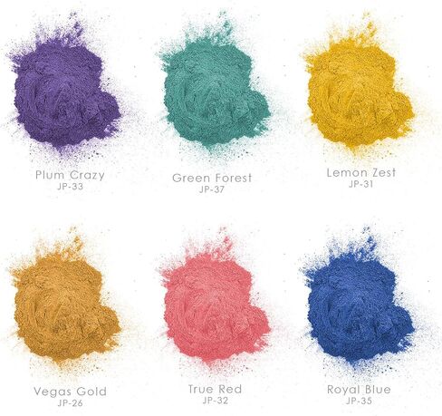 U.S. Art Supply Jewelescent 12 Color Mica Pearl Powder Pigment Set Kit, 3.5 oz (100g) Sealed Pouches - Cosmetic Grade, Metallic Color Dye - Paint, Epoxy, Resin, Soap, Slime Making, Makeup, Art in Kuwait