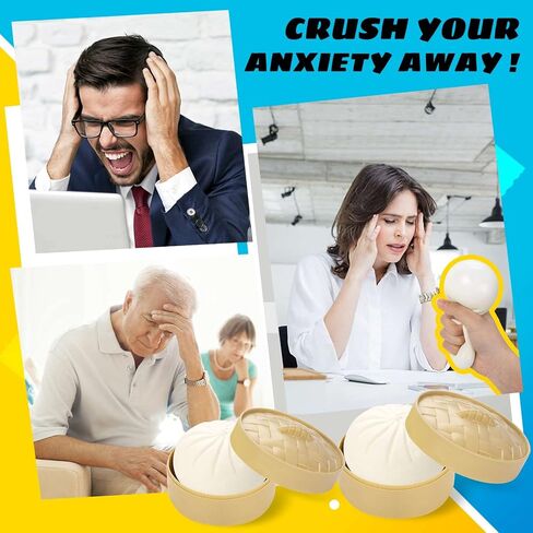 2Pack Dumpling Squishy Fidget Toy, Dumpling Stress Ball, Steamed Stuffed Bun, Squishies Stress Relief Decompression Toy for Halloween Project, Tricking People, Kid Playing in Kuwait