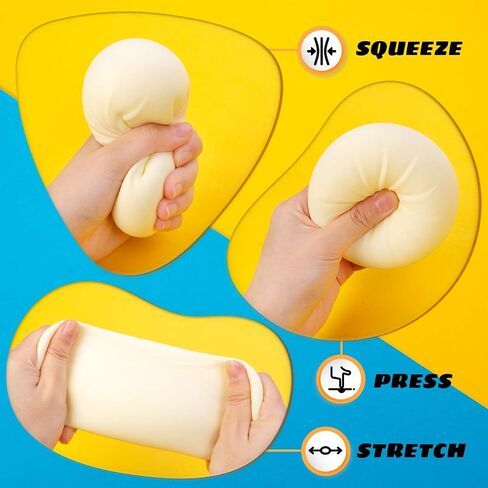 2Pack Dumpling Squishy Fidget Toy, Dumpling Stress Ball, Steamed Stuffed Bun, Squishies Stress Relief Decompression Toy for Halloween Project, Tricking People, Kid Playing in Kuwait