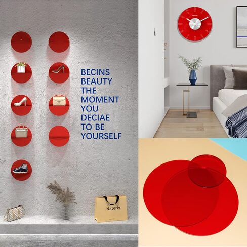 ورقة فارغة من الأكريليك الشفاف الملون، قرص بلاستيكي أكريليك مستدير لوضع علامات المعالم، اللوحة، مشروع لافتة مكتب DIY، خلفية الساعة، تزيين الحائط، 12 بوصة/300 مم، سمك 3 مم in Kuwait