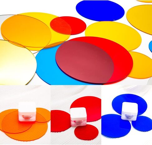 ورقة فارغة من الأكريليك الشفاف الملون، قرص بلاستيكي أكريليك مستدير لوضع علامات المعالم، اللوحة، مشروع لافتة مكتب DIY، خلفية الساعة، تزيين الحائط، 12 بوصة/300 مم، سمك 3 مم in Kuwait