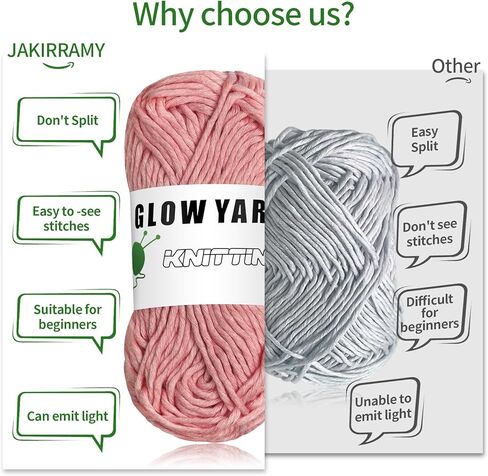 Glow in The Dark Yarn for Crochet, Yarn for Crocheting Bulk, 55 Yards Per Roll, DIY Luminous Crochet Yarn for Beginners, Knitting & Crochet Supplies for Halloween Christmas(Retro Colors 10 Roll) in Kuwait