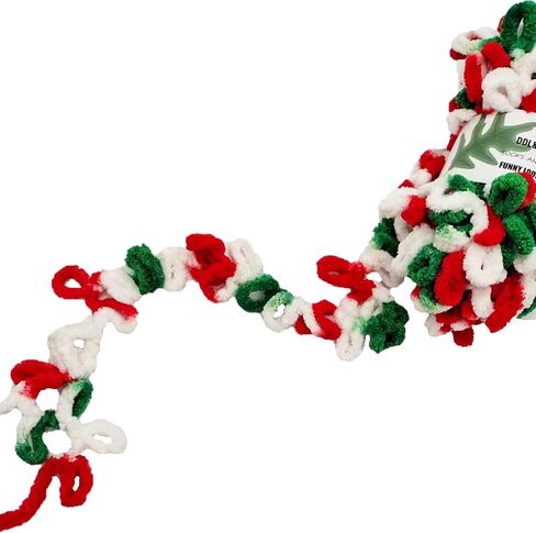 DDL&HEXI 3 Skeins of Loop Yarn Finger Knitting Yarn (605 Christmas) in Kuwait