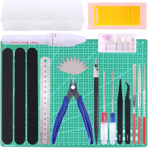 Keadic 29Pcs Gundam Modeler Basic Tools Craft Set with a Plastic Case and Bag for Hobby Model Assemble Building in Saudi Arabia