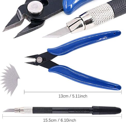 Keadic 29Pcs Gundam Modeler Basic Tools Craft Set with a Plastic Case and Bag for Hobby Model Assemble Building in Saudi Arabia