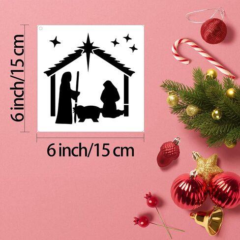 استنسل عيد الميلاد من UDOME للرسم على الخشب قابل لإعادة الاستخدام - عيد ميلاد سعيد/ نويل/ الفرح إلى العالم/ سانتا/ غزال/ استنسل عطلة شجرة عيد الميلاد للجدران، مصنوعات قماشية أرضية، ديكورات عيد الميلاد in Saudi Arabia