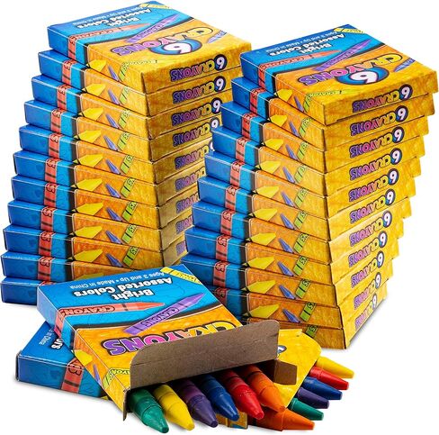 Bedwina Bulk Crayons - 720 Crayons! Case Of 120 6-Packs, Premium Color Crayons for Kids, Non-Toxic for Party Favors, Restaurants, Goody Bags, Stocking Stuffers in Saudi Arabia