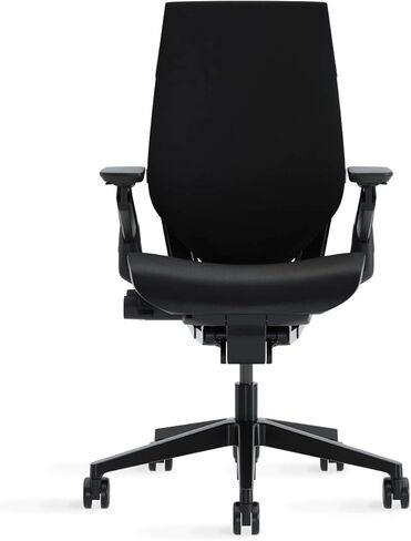 كرسي مكتب Steelcase Gesture - كرسي عمل مريح بعجلات للأرضيات الصلبة - كرسي مكتب مريح - كراسي سهلة التعديل للمكتب - أذرع 360 درجة - قماش عرق السوس، إطار داكن in Kuwait