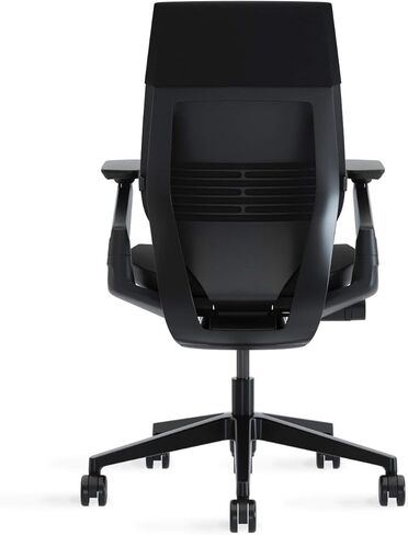 كرسي مكتب Steelcase Gesture - كرسي عمل مريح بعجلات للأرضيات الصلبة - كرسي مكتب مريح - كراسي سهلة التعديل للمكتب - أذرع 360 درجة - قماش عرق السوس، إطار داكن in Kuwait