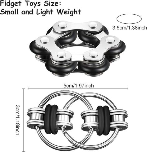 Gejoy Fidget Toy Set Include Six Roller Chain Fidget and Key Flippy Chain Stress Reducers for Autism Stress and Anxiety Relief (Light Blue, Dark Blue) in Kuwait