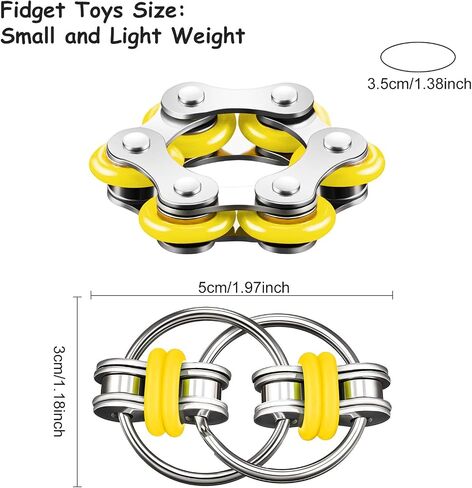 Gejoy Fidget Toy Set Include Six Roller Chain Fidget and Key Flippy Chain Stress Reducers for Autism Stress and Anxiety Relief (Light Blue, Dark Blue) in Kuwait