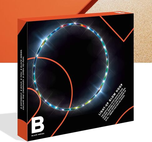 BLACK SERIES 36" Light-Up Hula Hoop, LED Glow, Perfect Size for Kids Or Adults, On/Off Switch, Fitness & Exercise Toy, Indoor & Outdoor Playground Game, Age 8+ in Kuwait