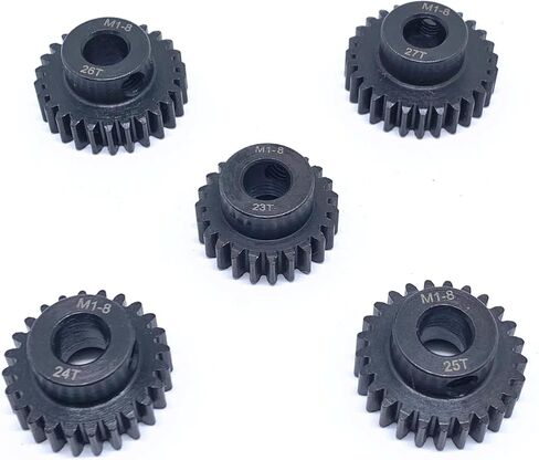 KingVal استبدال 5 قطعة M1 8 مللي متر 23T 24T 25T 26T 27T ترس المحرك الصلب متوافق مع 1/5 RC سيارة نحى فرش السيارات in Kuwait