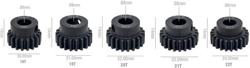 KingVal Replacement 5PCS M1 8mm 23T 24T 25T 26T 27T Steel Pinion Motor Gear Compatible with 1/5 RC Car Brushed Brushless Motor in Kuwait
