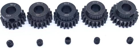 KingVal Replacement 5PCS M1 8mm 23T 24T 25T 26T 27T Steel Pinion Motor Gear Compatible with 1/5 RC Car Brushed Brushless Motor in Kuwait
