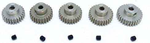 KingVal Replacement 5PCS 48DP 3.175mm 16T 17T 18T 19T 20T Aluminium Pinion Motor Gear Compatible with 1/10 RC Car Brushed Brushless Motor in Kuwait