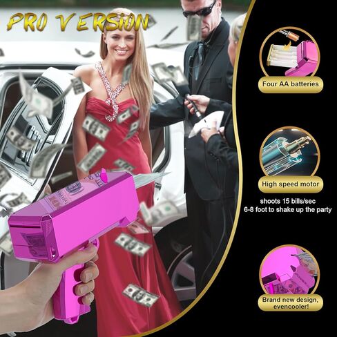 مسدس مسدس المال - مسدس مدفع نقدي من جوسيل، مسدس لعبة مطر، مسدس نقدي محمول باليد لمستلزمات حفلات أفلام الألعاب in Kuwait