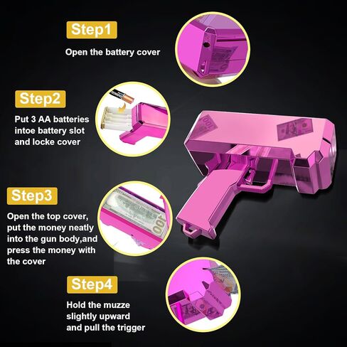 مسدس مسدس المال - مسدس مدفع نقدي من جوسيل، مسدس لعبة مطر، مسدس نقدي محمول باليد لمستلزمات حفلات أفلام الألعاب in Kuwait