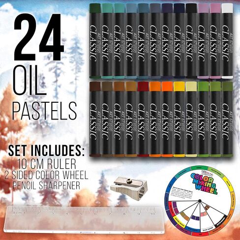 U.S. Art Supply 103-Piece Deluxe Art Creativity Set in Wooden Case with Wood Desk Easel - Artist Painting Pad, 2 Sketch Pads, 24 Watercolor Paint Colors, 17 Brushes, 24 Colored Pencils, Drawing Kit in Saudi Arabia