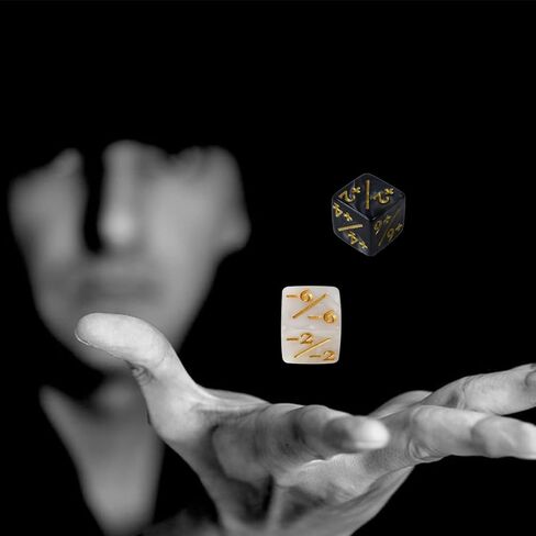 24 Pcs MTG Dice Counters Token Dice, Magic The Gathering Glitter Sparkle Dice, Loyalty Dice Starry Marble D6 Dice Cube Compatible with CCG, MTG, Card Gaming Accessory (Black and White) in Kuwait