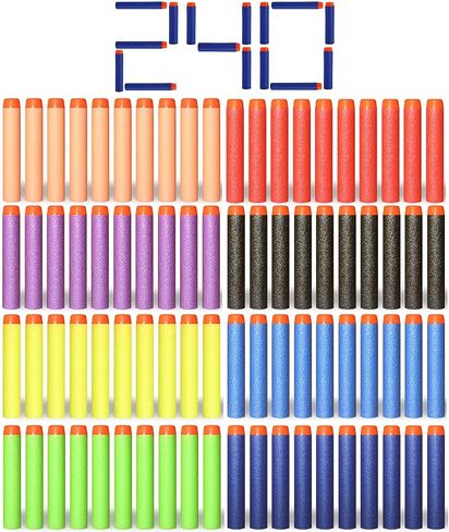 KISEER 240 Pcs Colorful Refill Darts Bullets Ammo Pack for Nerf N-Strike Elite Series Blasters in Saudi Arabia