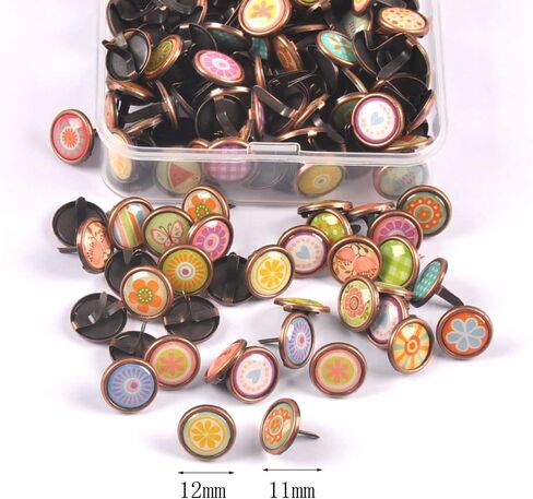 150 قطعة من مشابك الورق المعدنية المستديرة بنمط كرتوني رترو لسجل القصاصات والحرف اليدوية وتزيين الملابس والدورات اليدوية in Kuwait