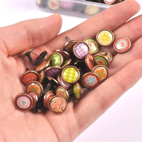 150 قطعة من مشابك الورق المعدنية المستديرة بنمط كرتوني رترو لسجل القصاصات والحرف اليدوية وتزيين الملابس والدورات اليدوية in Kuwait