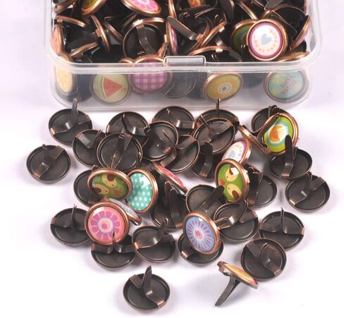 150 قطعة من مشابك الورق المعدنية المستديرة بنمط كرتوني رترو لسجل القصاصات والحرف اليدوية وتزيين الملابس والدورات اليدوية in Kuwait