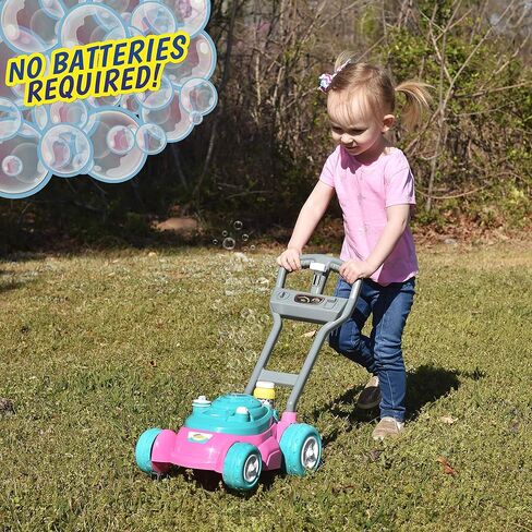 Sunny Days Entertainment Bubble-N-Go Toy Lawn Mower with Refill Solution | Pink Bubble Blowing Toy - Maxx Bubbles in Saudi Arabia